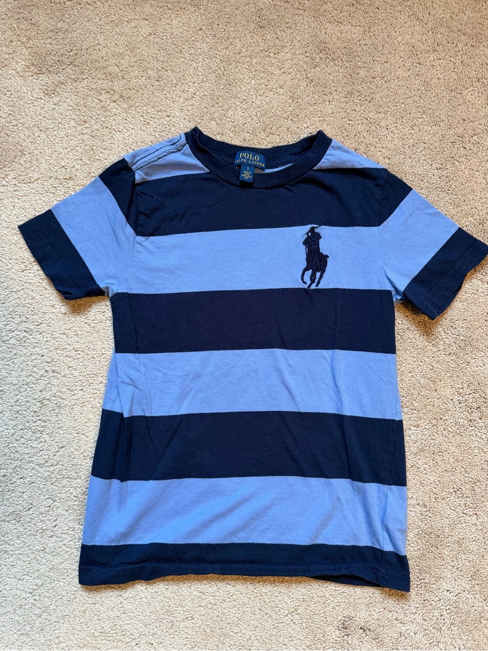 Boys Polo by Ralph Lauren Boys' Navy & Light Blue Stripe Tee